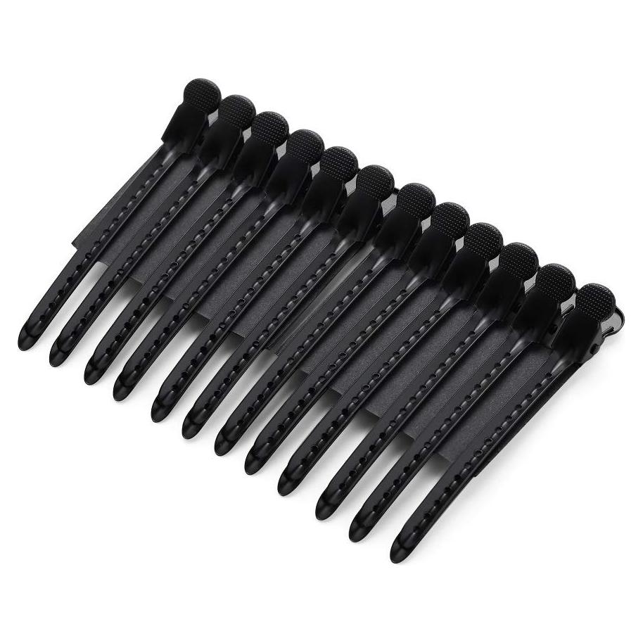 12 Clips de Pelo de Metal Drayas 9.5cm Antideslizantes Negro