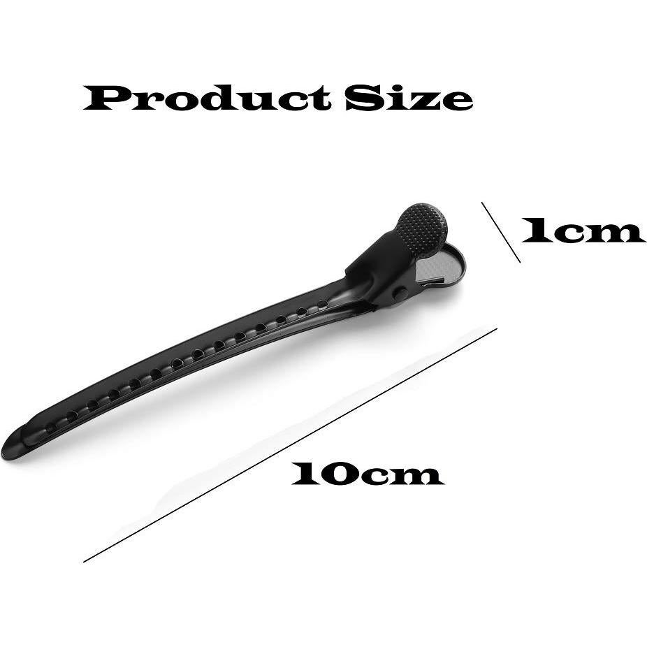 12 Clips de Pelo de Metal Drayas 9.5cm Antideslizantes Negro