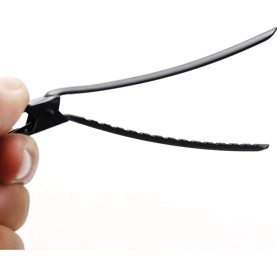 12 Clips de Pelo de Metal Drayas 9.5cm Antideslizantes Negro