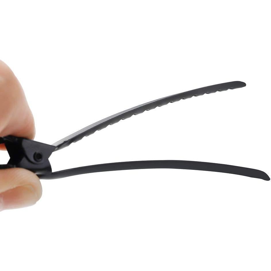 12 Clips de Pelo de Metal Drayas 9.5cm Antideslizantes Negro