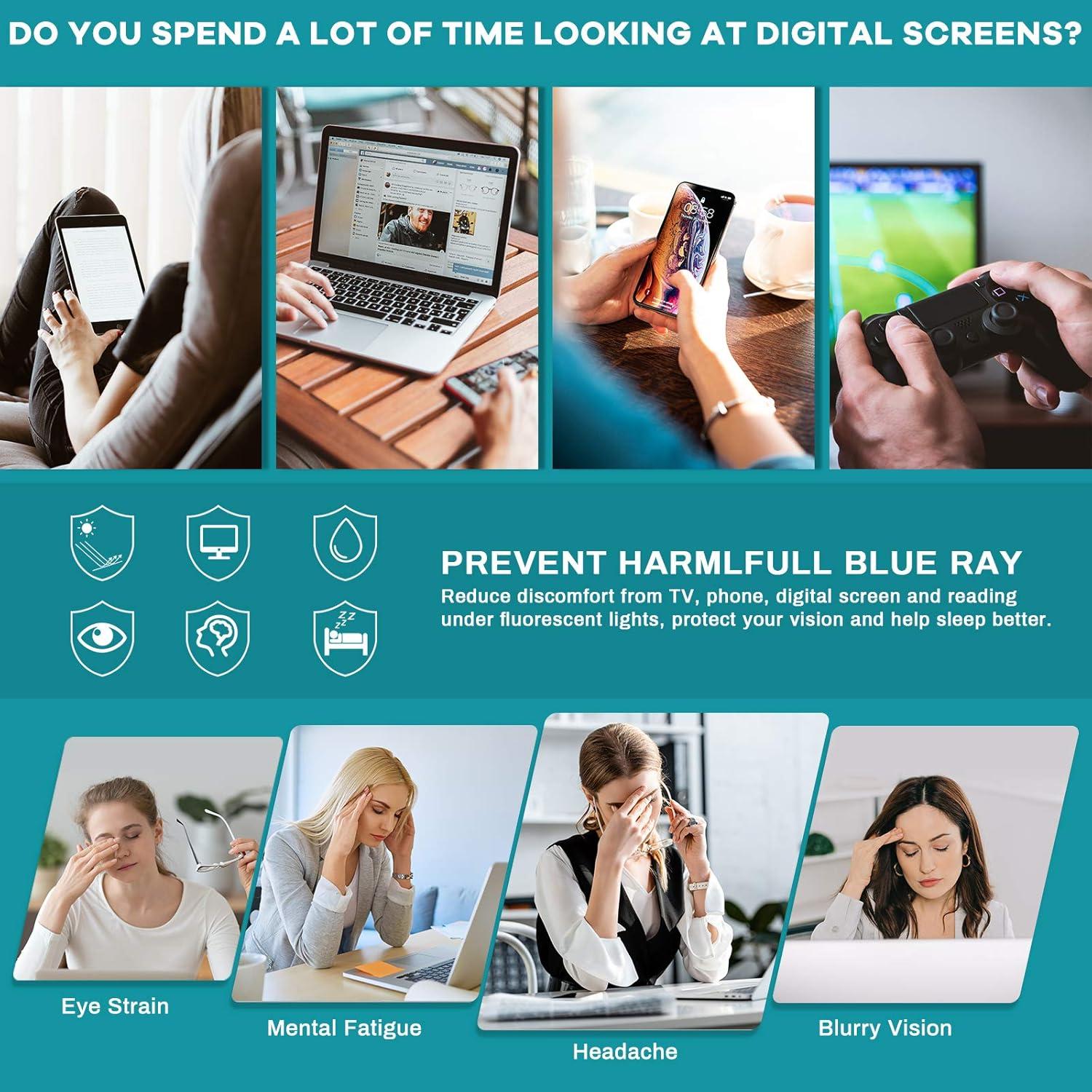 Gafas de luz azul Gaoye para mujer - 99% bloqueo UV400