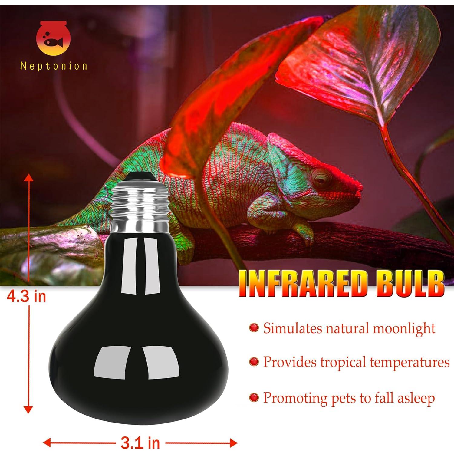 Lámpara de Calor Infrarroja 75W NEPTONION para Reptiles