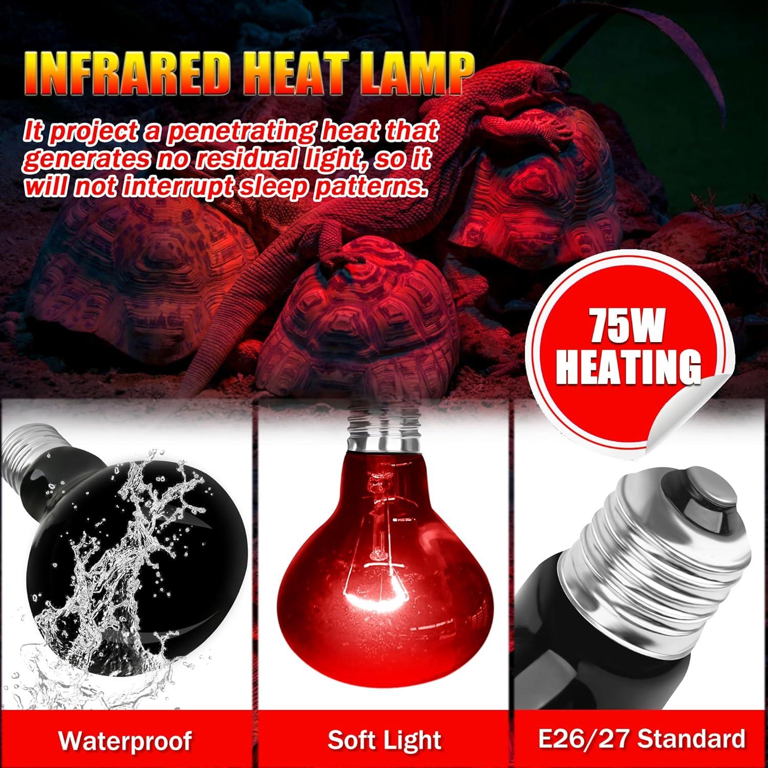 Lámpara de Calor Infrarroja 75W NEPTONION para Reptiles