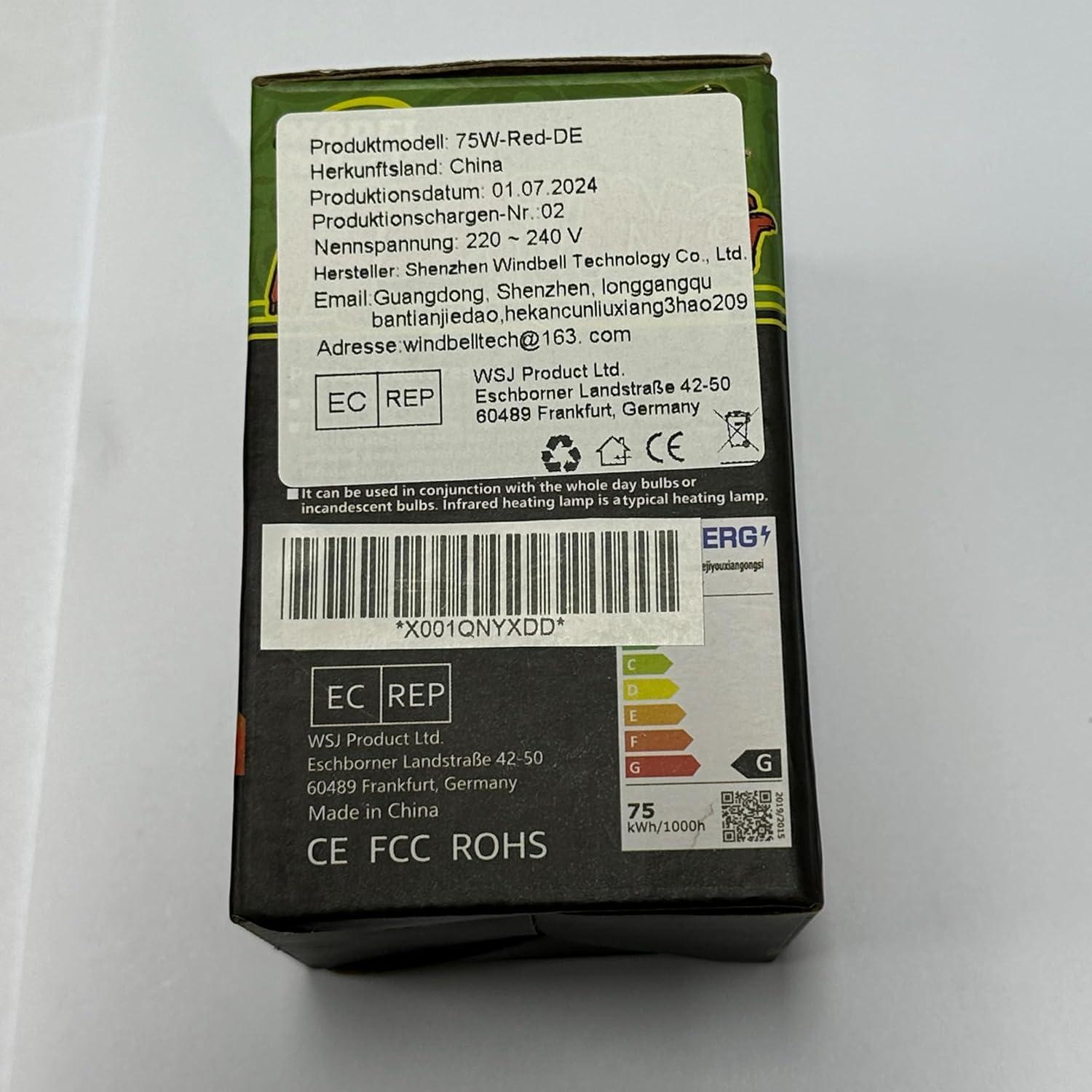 Lámpara de Calor Infrarroja 75W NEPTONION para Reptiles