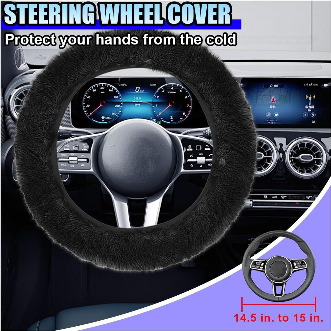 Juego de Accesorios de Coche Esponjoso LHDOS 10PCS Negro