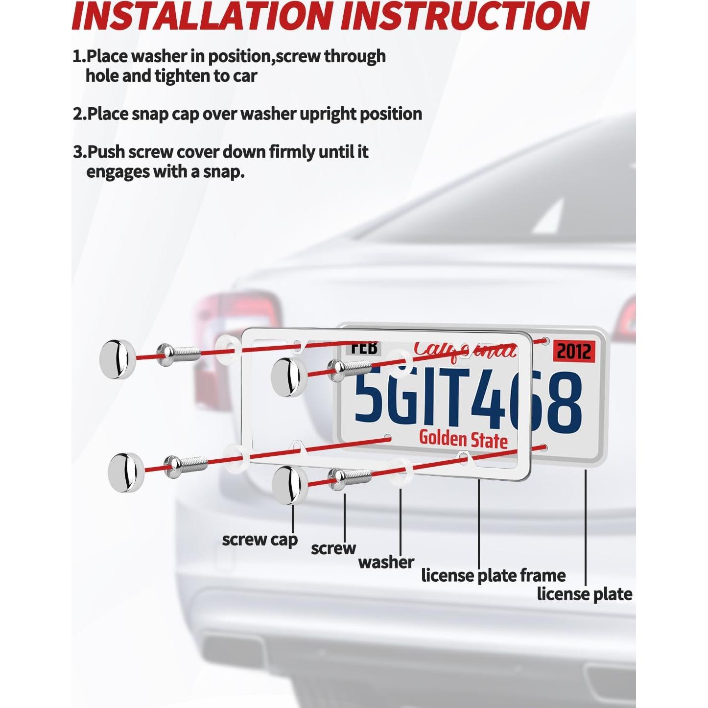Marco de Placa de Licencia Cromo Abvsdu Universal 30.48x15.24cm