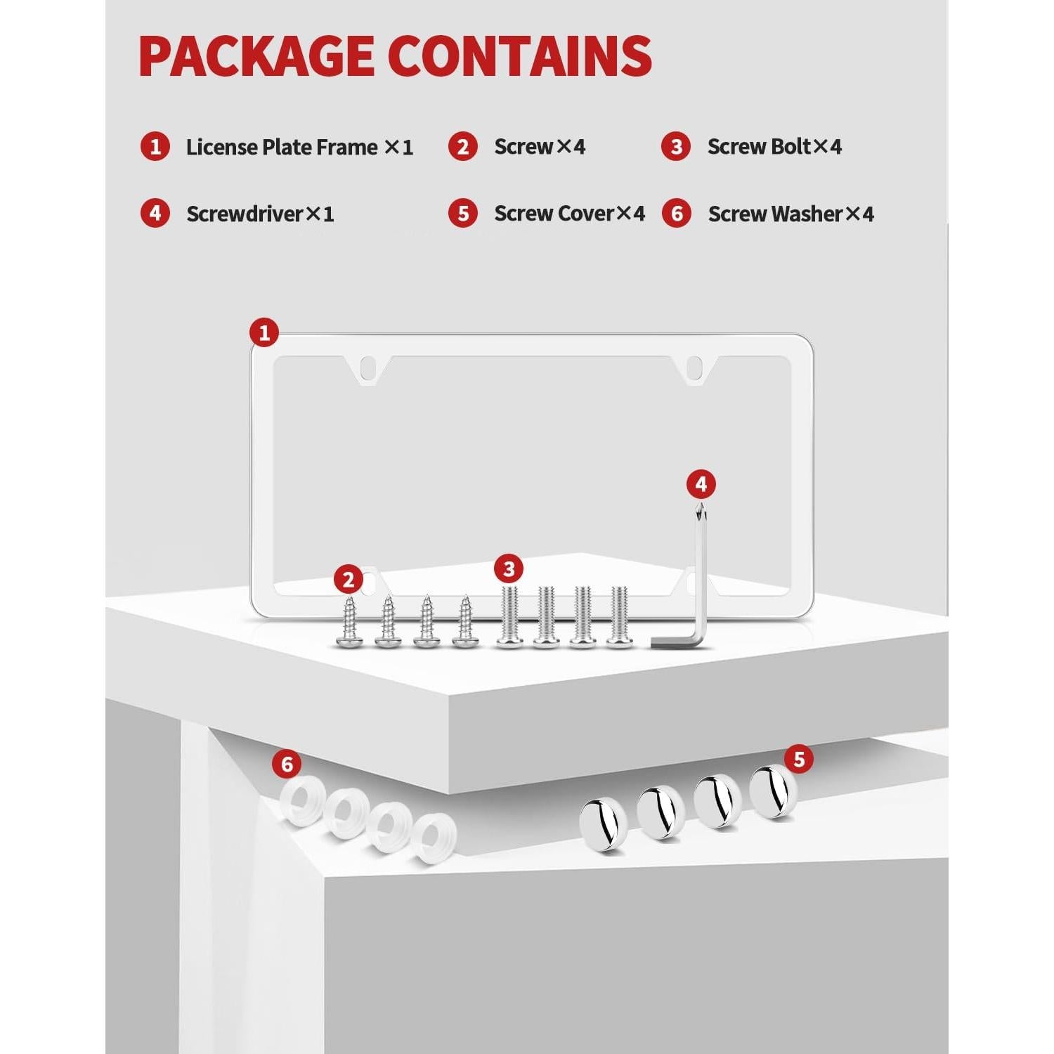 Marco de Placa de Licencia Cromo Abvsdu Universal 30.48x15.24cm