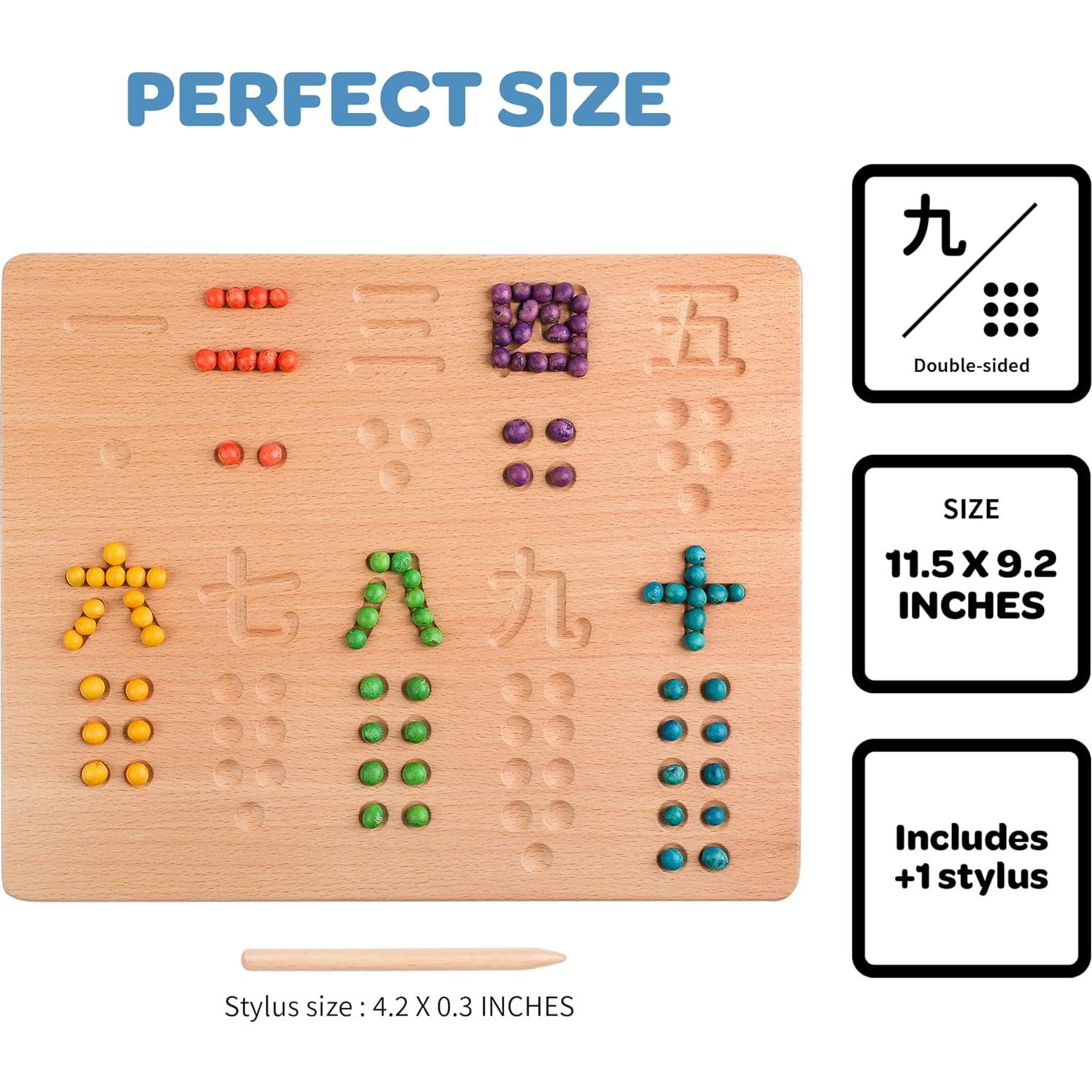 Tablero de Números Chinos Blue Ginkgo 1-10 Doble Cara 29.2x23.4cm