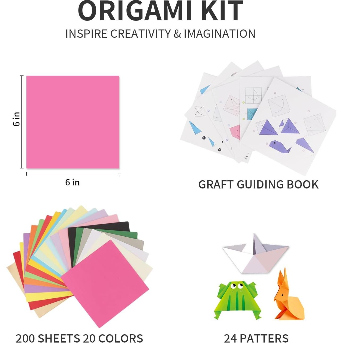 Kit de Papel Origami YINUOYOUJIA 200 Hojas 15x15 cm