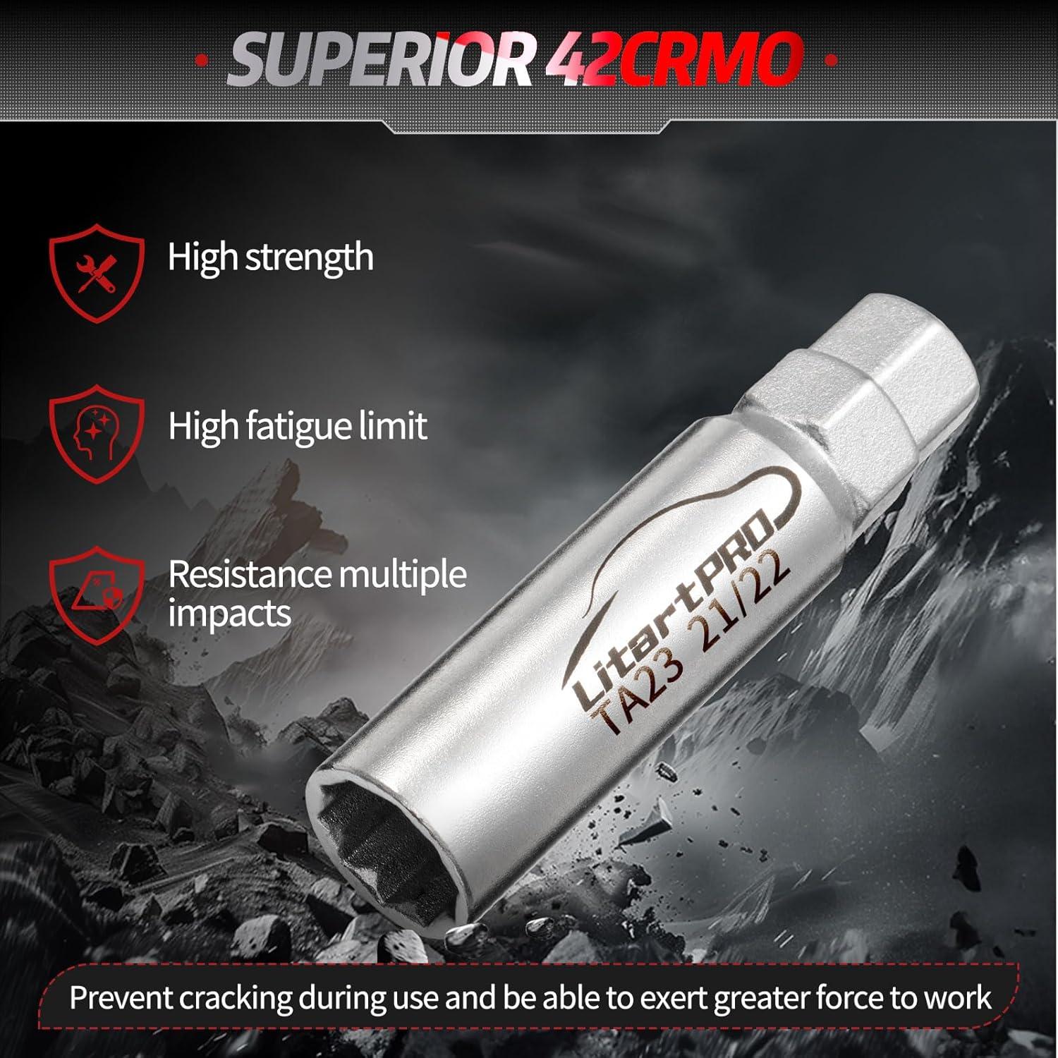 Llave de Tuerca de Spline LitartPRO 3PC 42CRMO 10-Spline