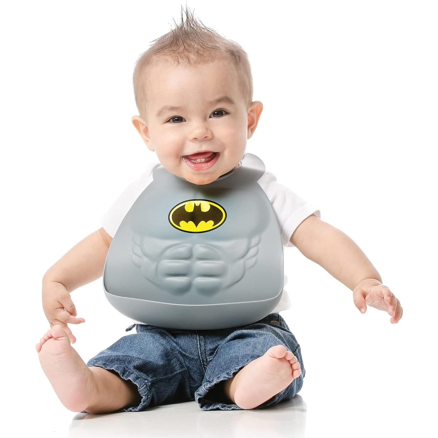 Babero de Silicona Batman Bumkins para Bebés 6-24 Meses