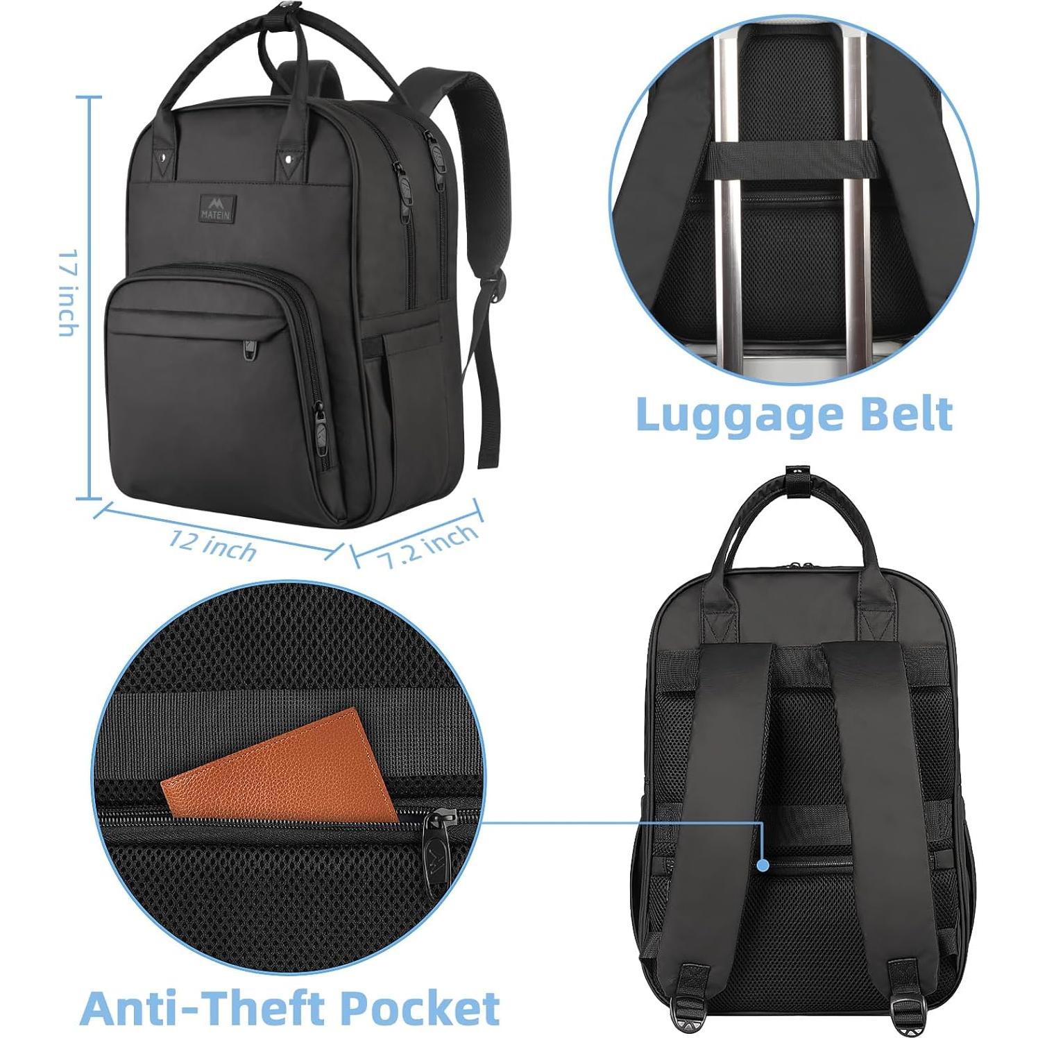 Mochila de Enfermera MATEIN Negra Impermeable 43x30x18 cm