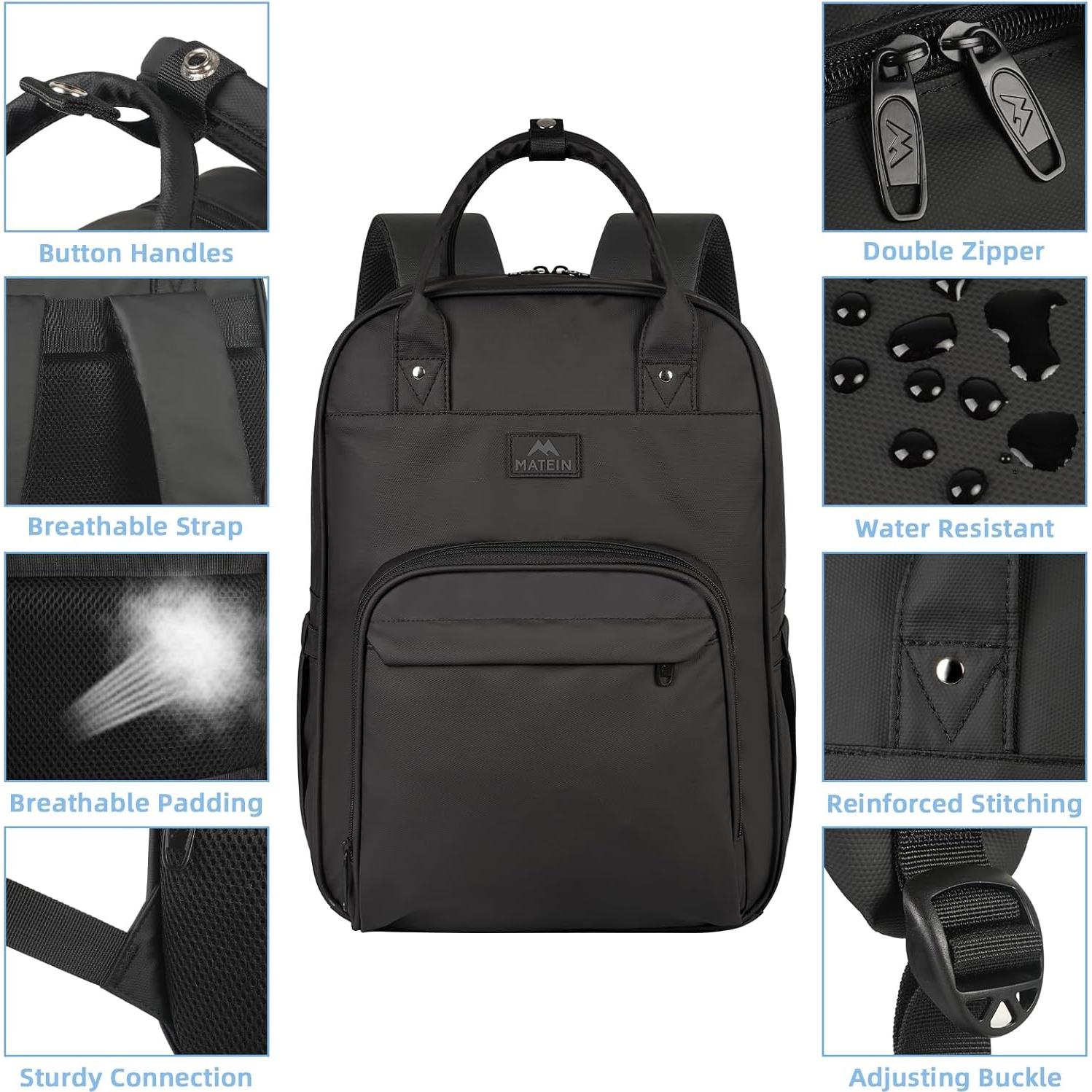 Mochila de Enfermera MATEIN Negra Impermeable 43x30x18 cm