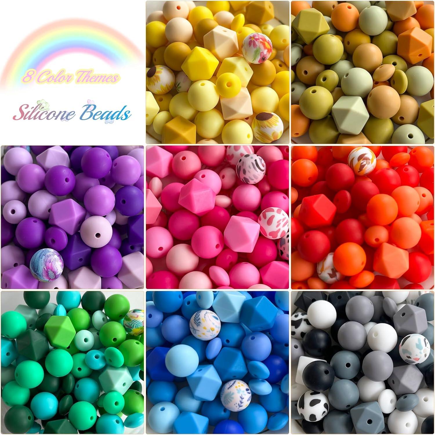 Kit de 630 cuentas de silicona JEBBO para manualidades