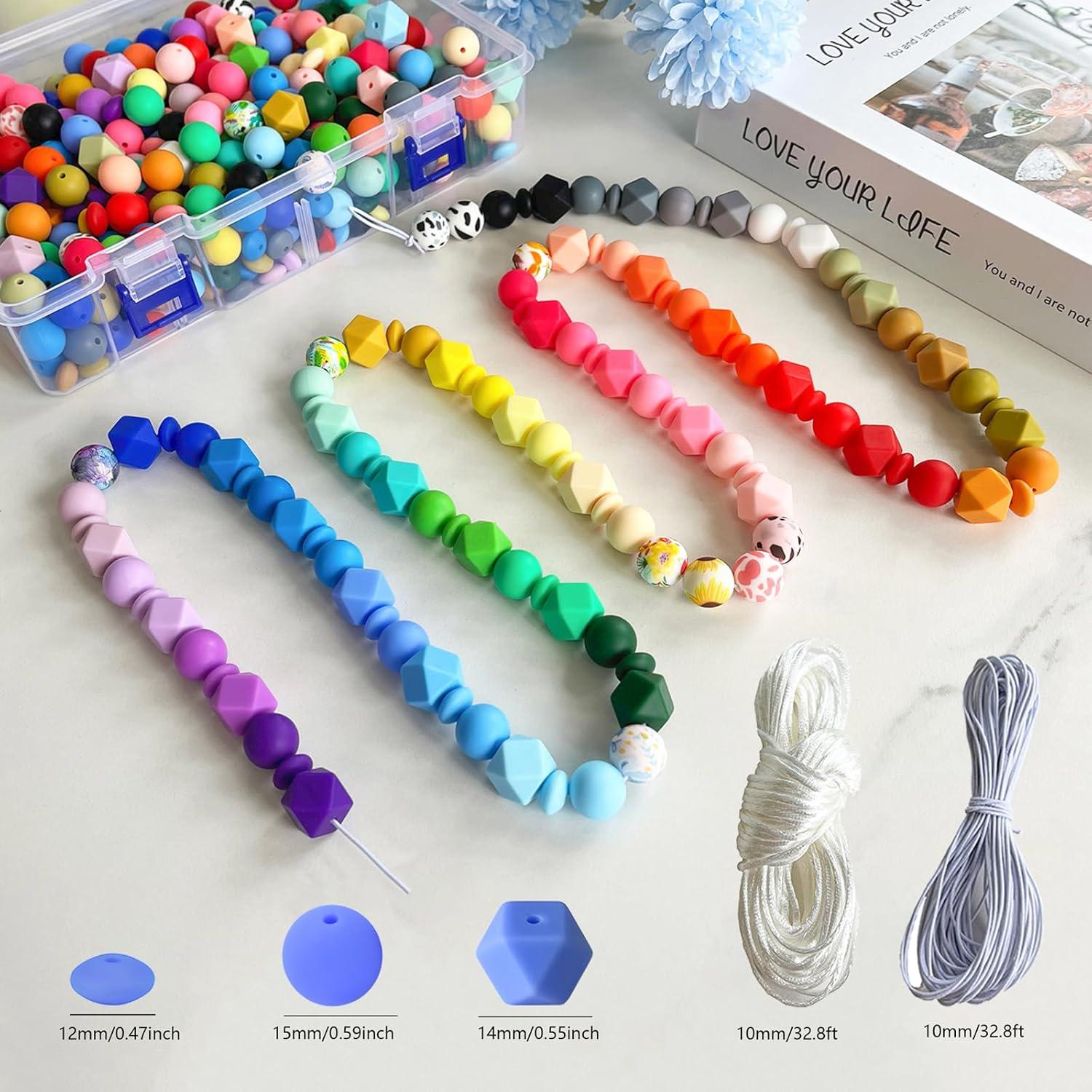 Kit de 630 cuentas de silicona JEBBO para manualidades