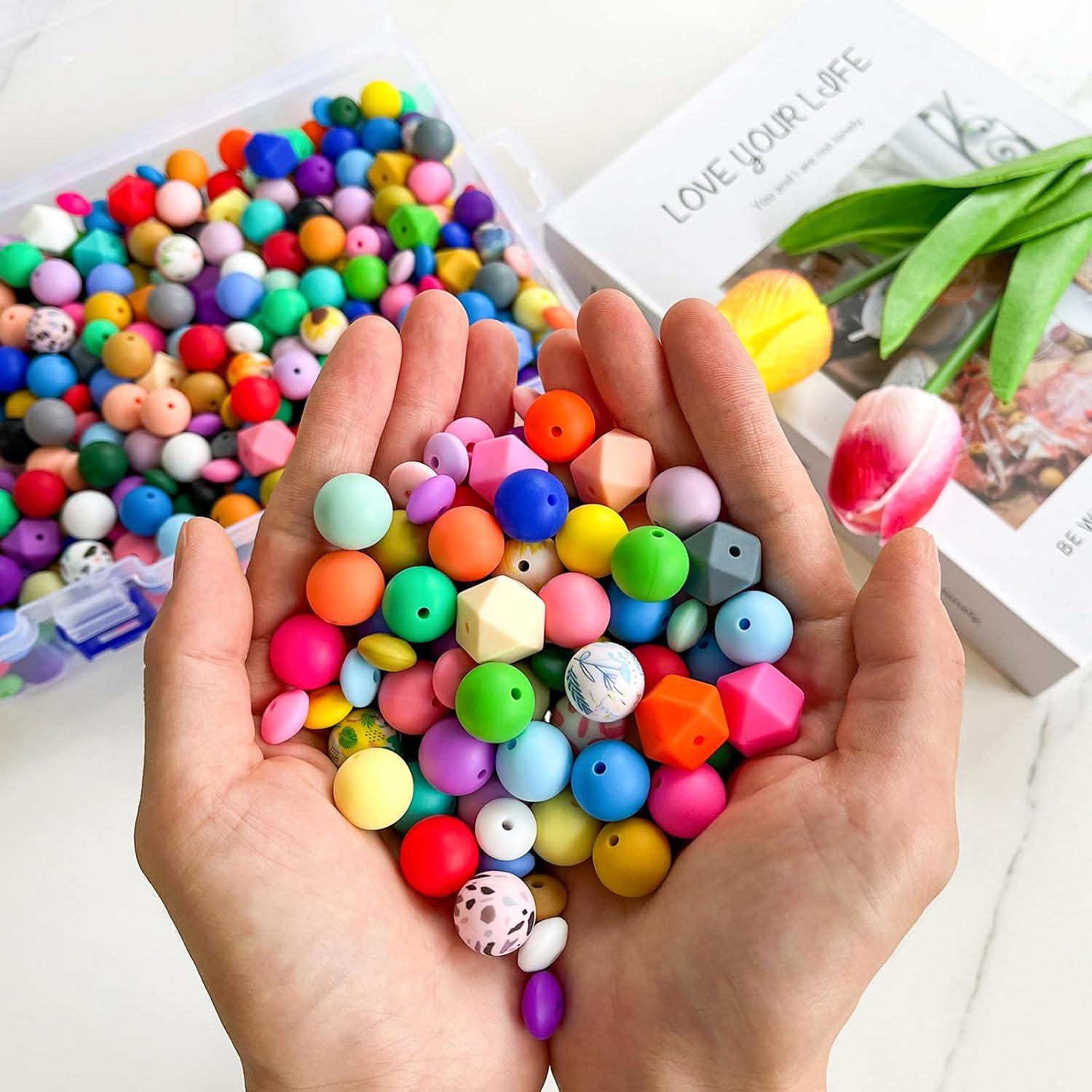 Kit de 630 cuentas de silicona JEBBO para manualidades