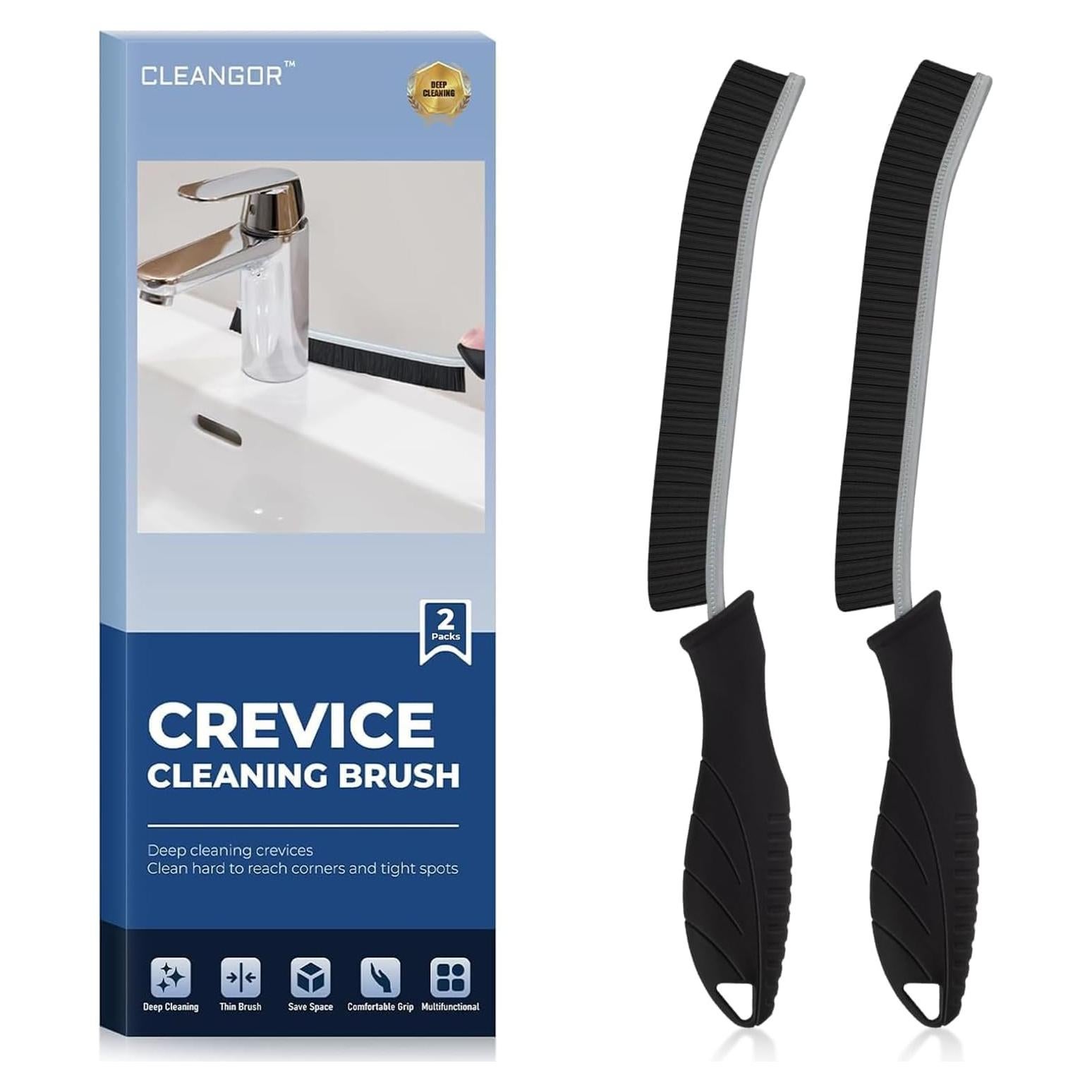 Cepillos de limpieza de ranuras CLEANGOR - 2 unidades, ergonómicos