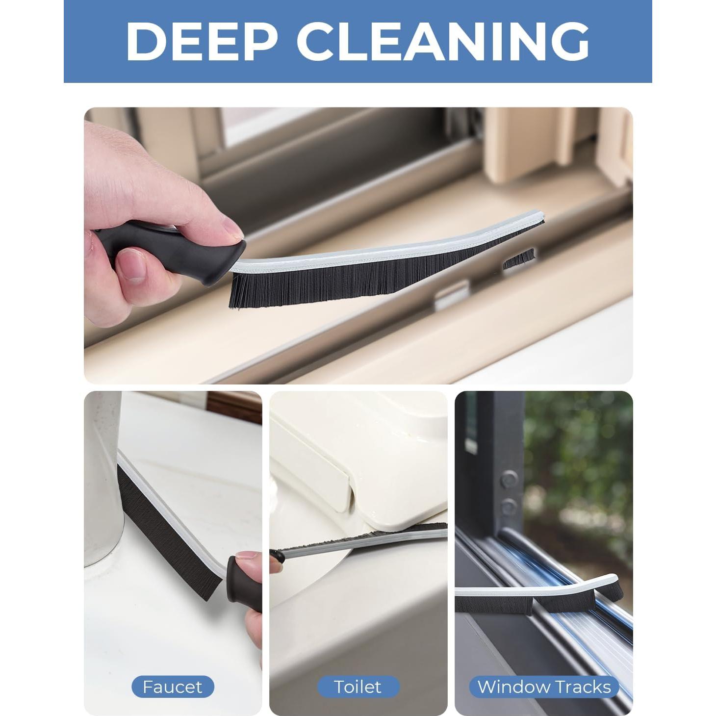 Cepillos de limpieza de ranuras CLEANGOR - 2 unidades, ergonómicos