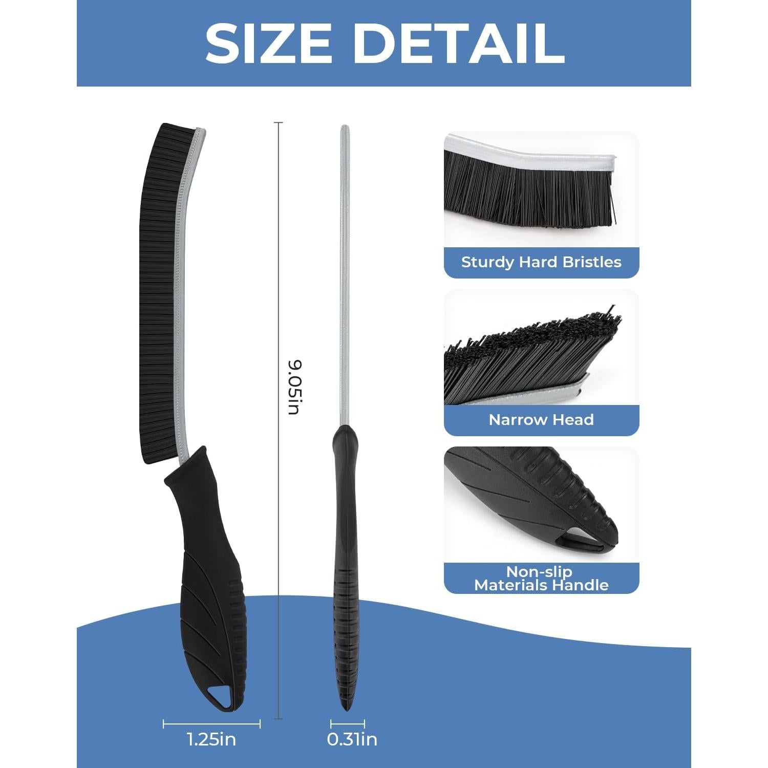 Cepillos de limpieza de ranuras CLEANGOR - 2 unidades, ergonómicos