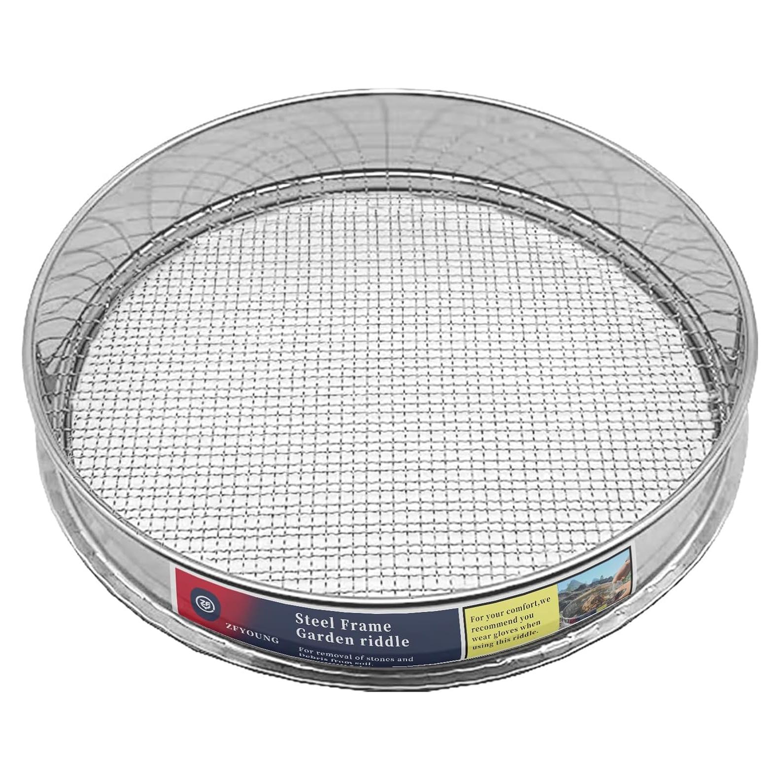 Tamiz de Suelo Acero Inoxidable 304 30 cm Malla 0.64 cm ZFYOUNG