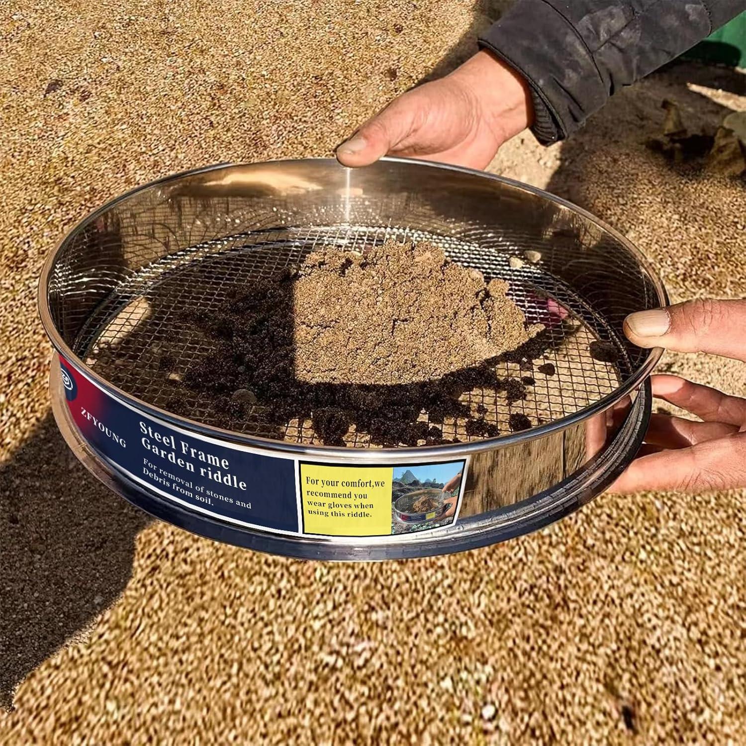 Tamiz de Suelo Acero Inoxidable 304 30 cm Malla 0.64 cm ZFYOUNG