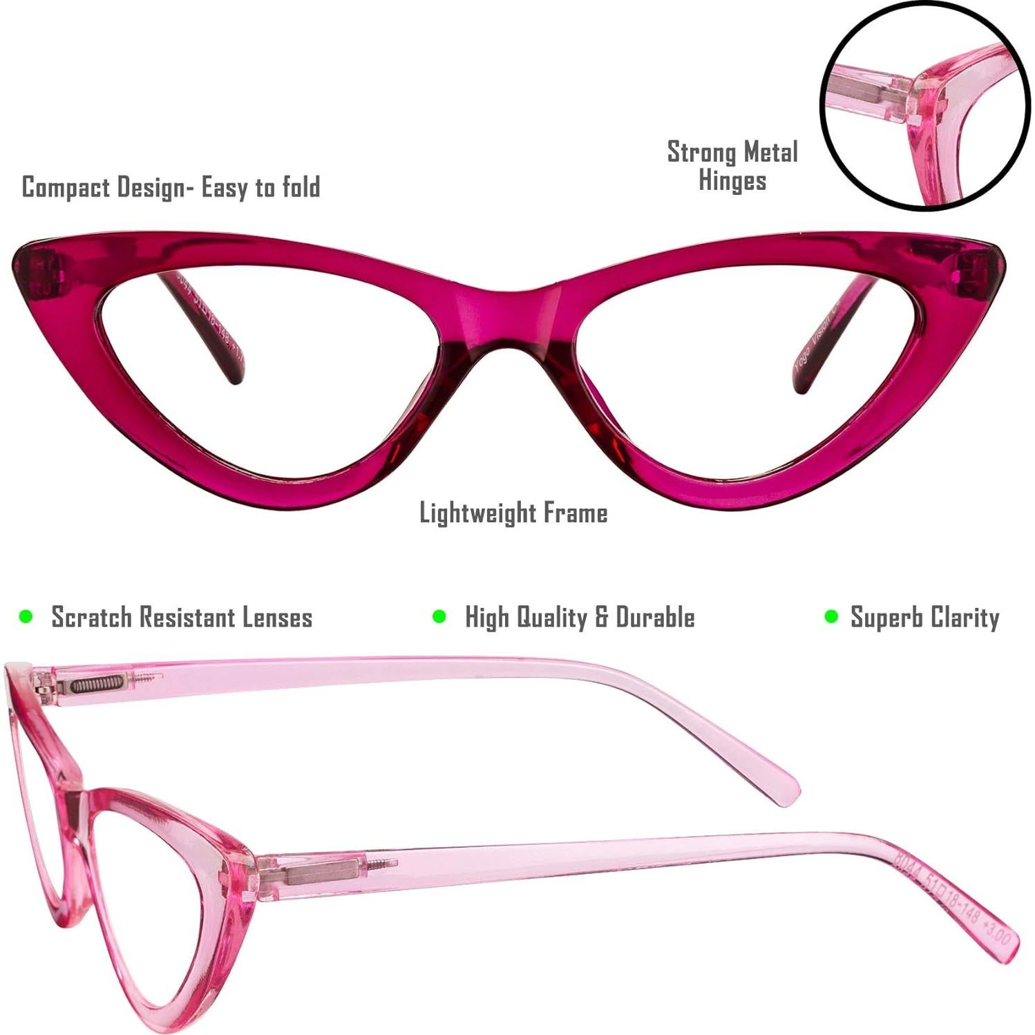 Gafas de lectura Yogo Vision para mujer - Ojo de gato - 5 colores
