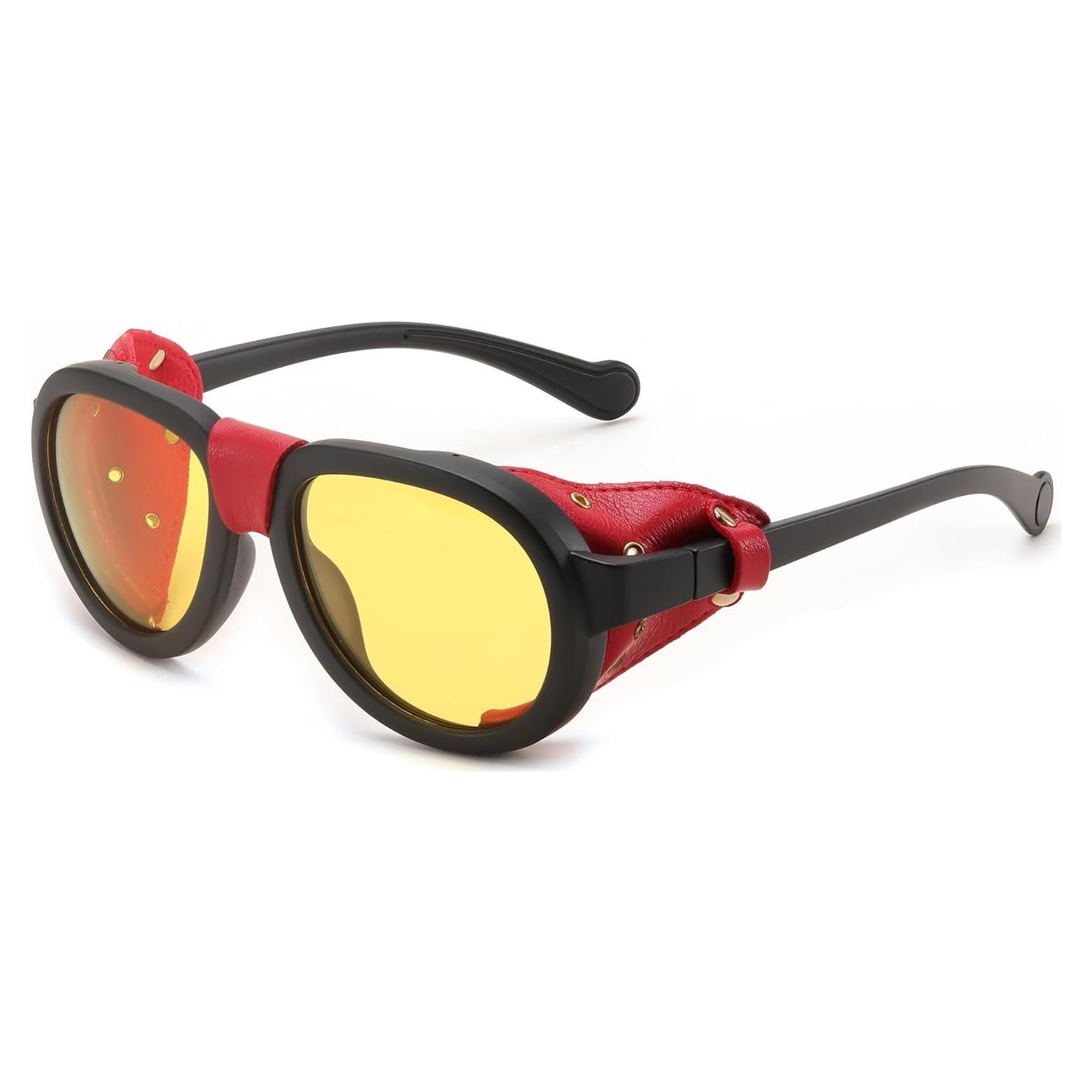 Gafas de sol Steampunk FEISEDY con lente amarilla polarizada