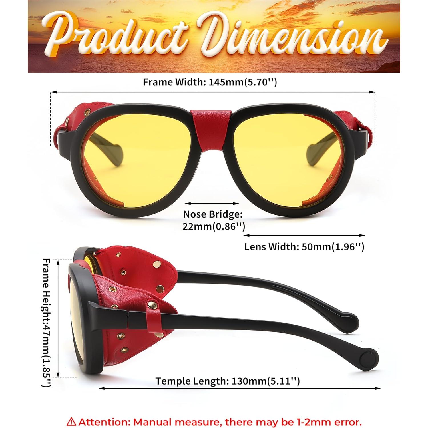 Gafas de sol Steampunk FEISEDY con lente amarilla polarizada