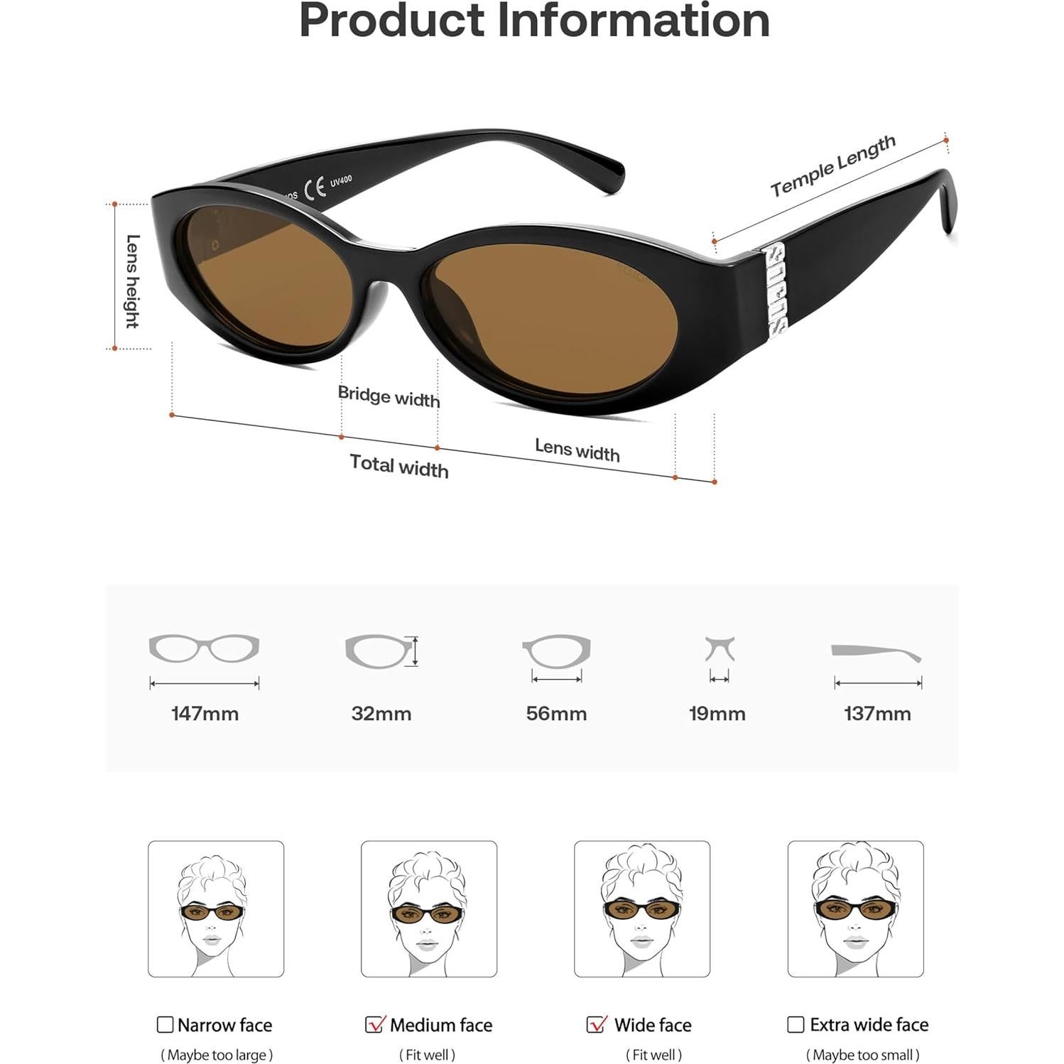 Gafas de sol ovaladas polarizadas SOJOS SJ2364 UV400