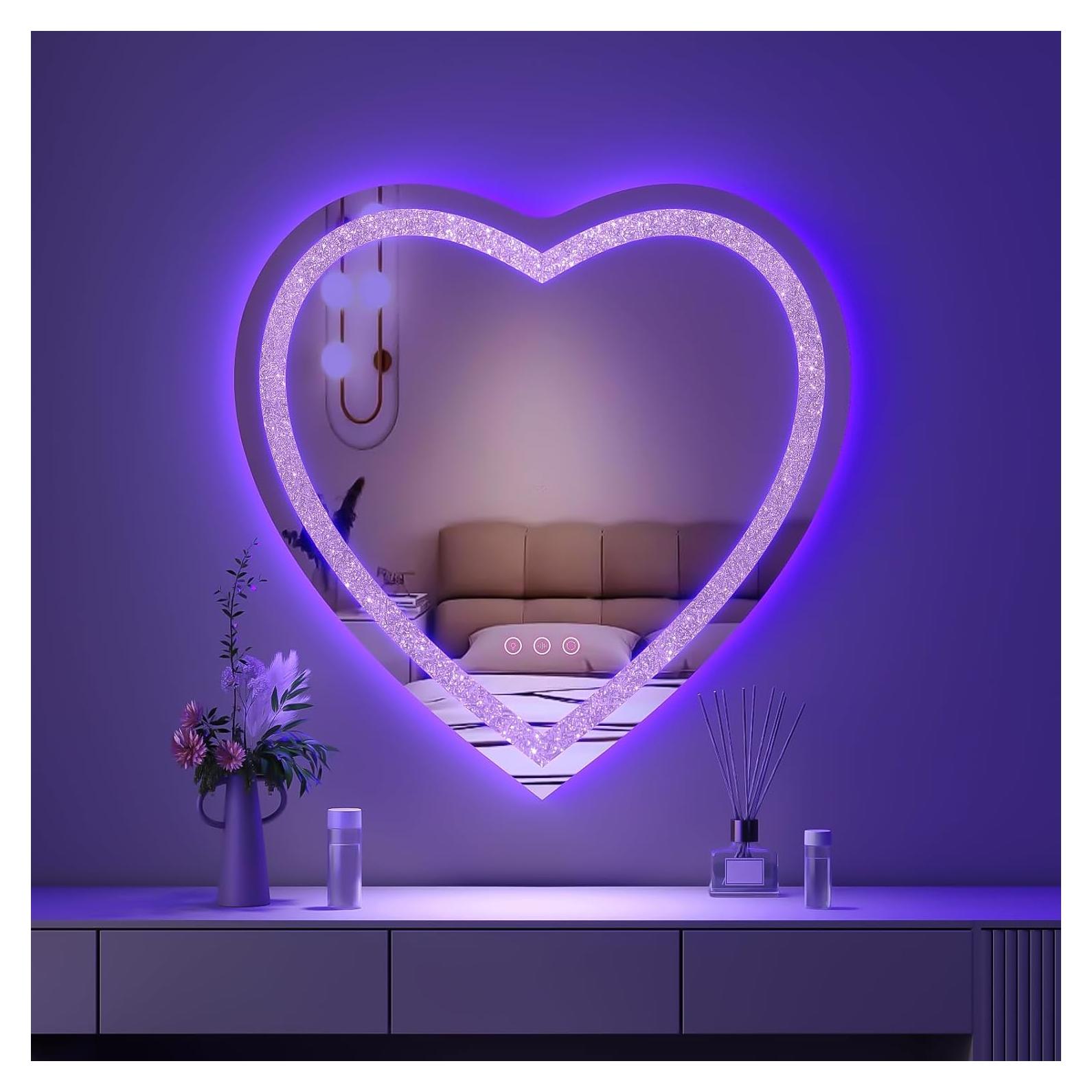 Espejo LED en forma de corazón BesMirror 61x61 cm RGBWY