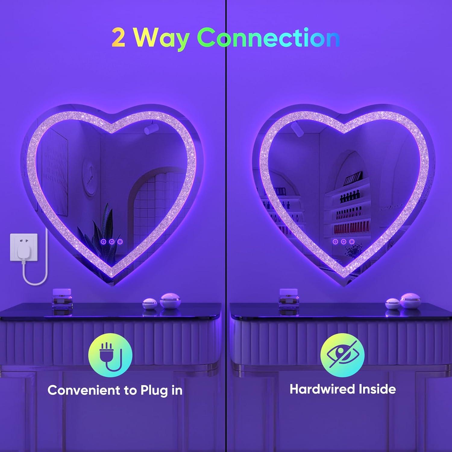 Espejo LED en forma de corazón BesMirror 61x61 cm RGBWY