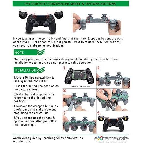 eXtremeRate Kit Completo de Botones para Controlador PS4 Negro