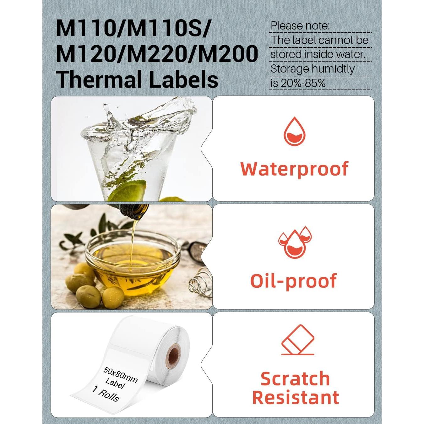 Etiquetas Térmicas Phomemo PM-M110-5080 50x80mm 100 por Rollo