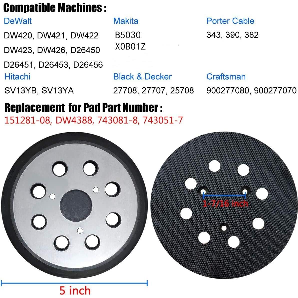 Pad de Lijado 5" Velcro Metal Donanim - Compatible Dewalt y Porter Cable