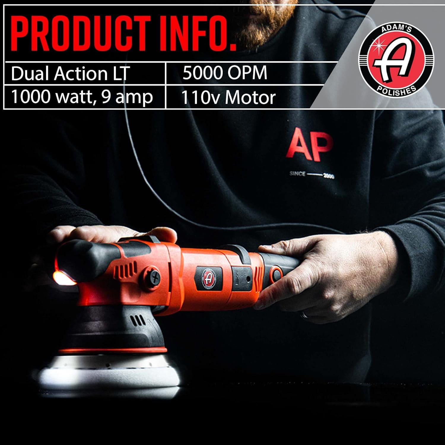 Pulidora de Coche Adam's SK Pro 15mm - 1000W, 5000 RPM