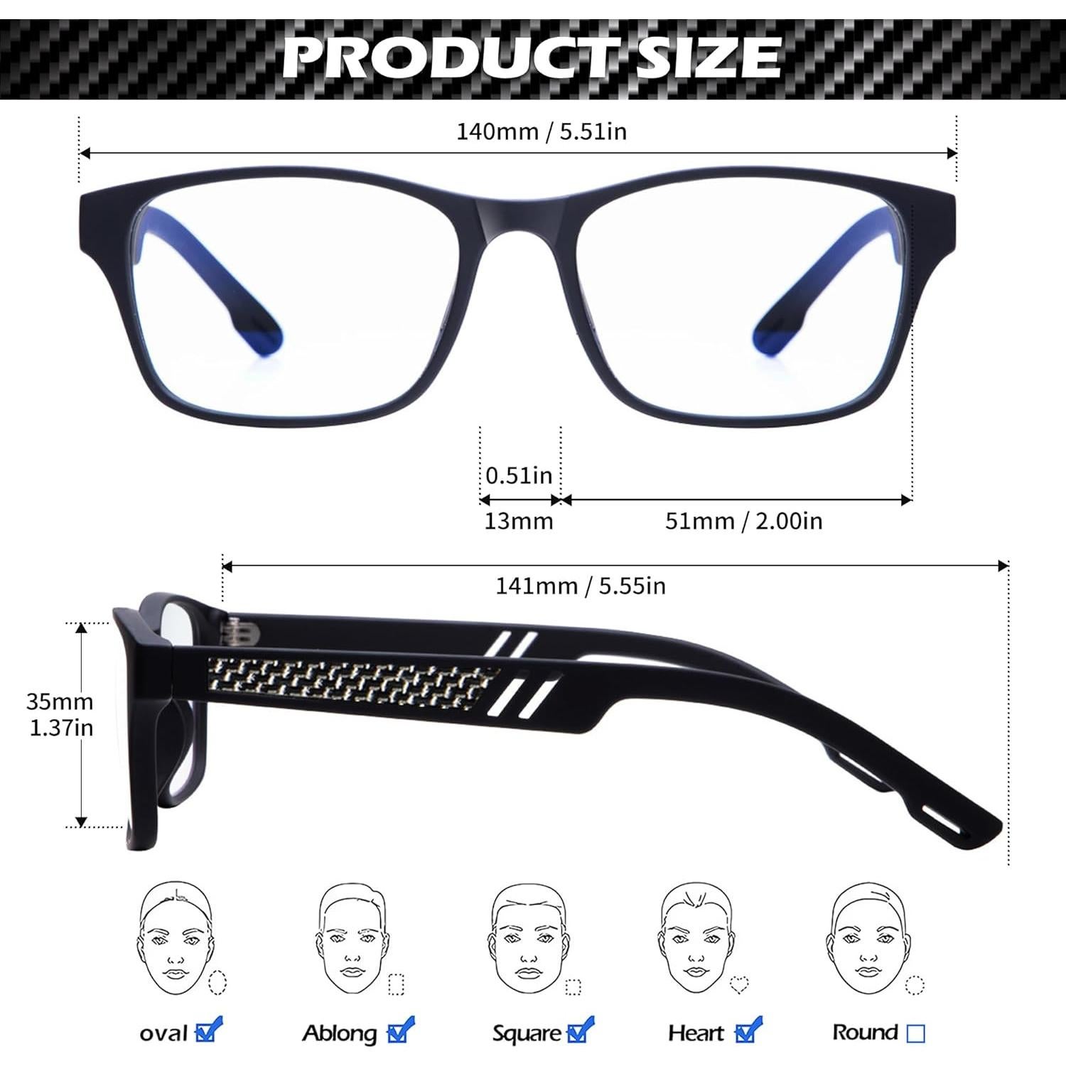 Gafas de Bloqueo de Luz Azul ANYLUV 4579 Unisex Negro Mate