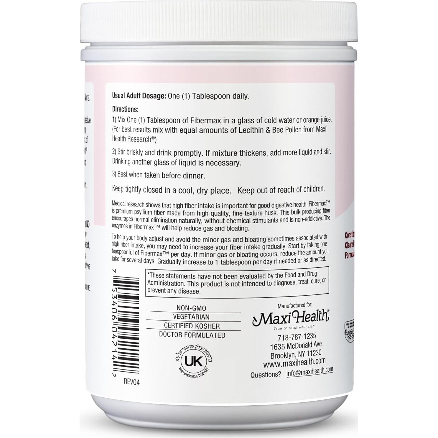 Suplemento de Fibra Fibermax Maxi Health 396g - Laxante Natural