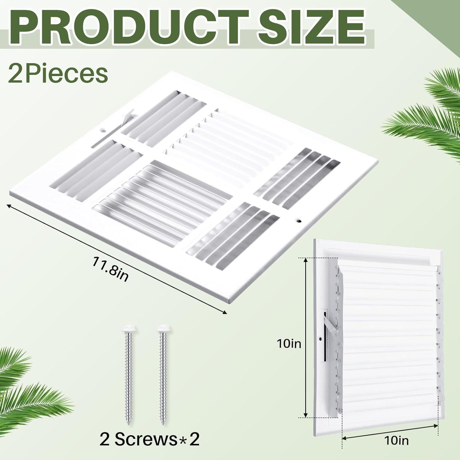 Cubiertas de Ventilación VIHOSE 25.4x25.4 cm 4 Vías Blancas