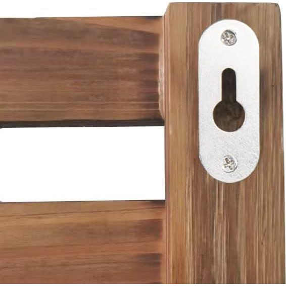 Estante de Entrada de Madera Quemada MyGift con 3 Estantes y 4 Ganchos