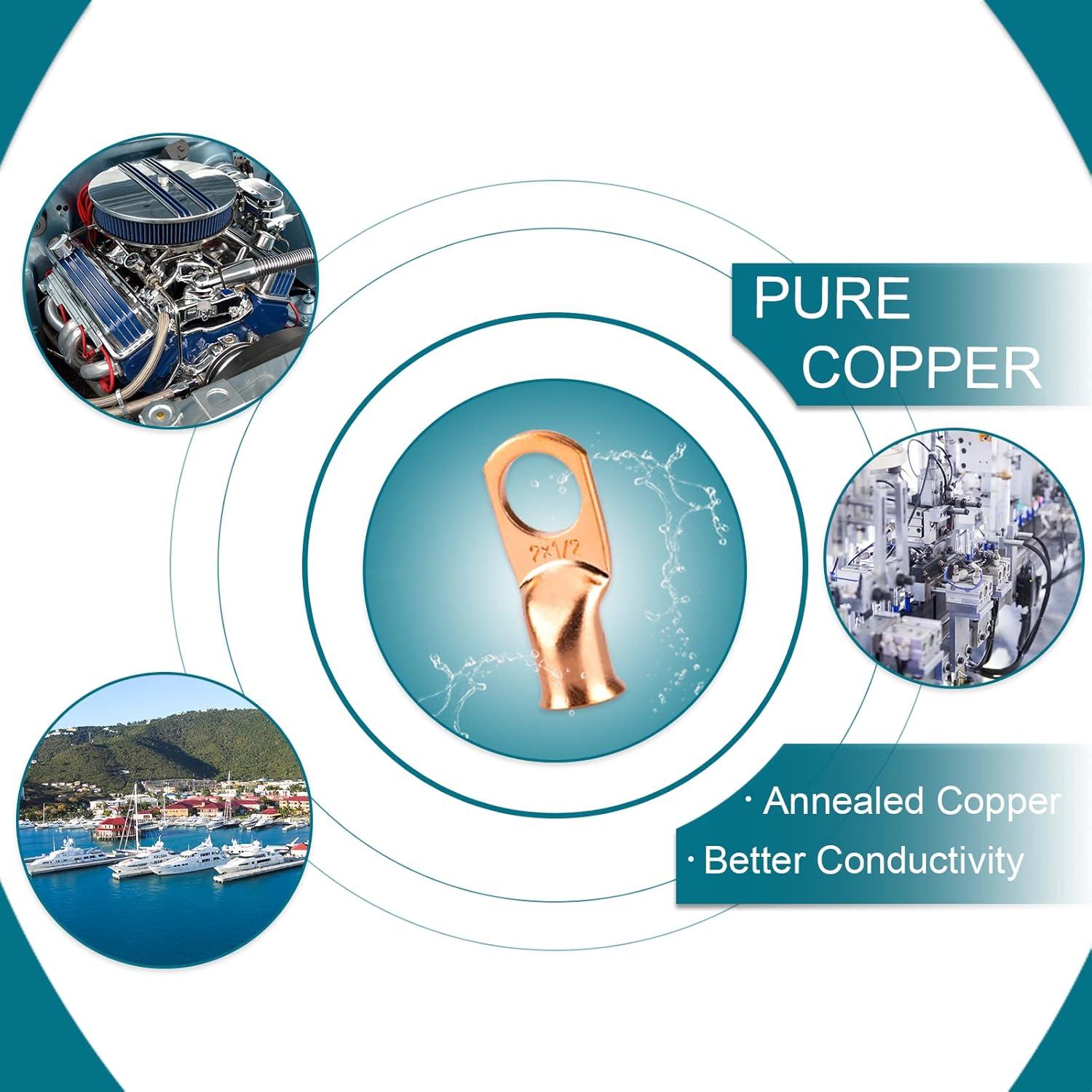 Conectores de terminal de batería SDZONGES 1/0 AWG 8 PCS