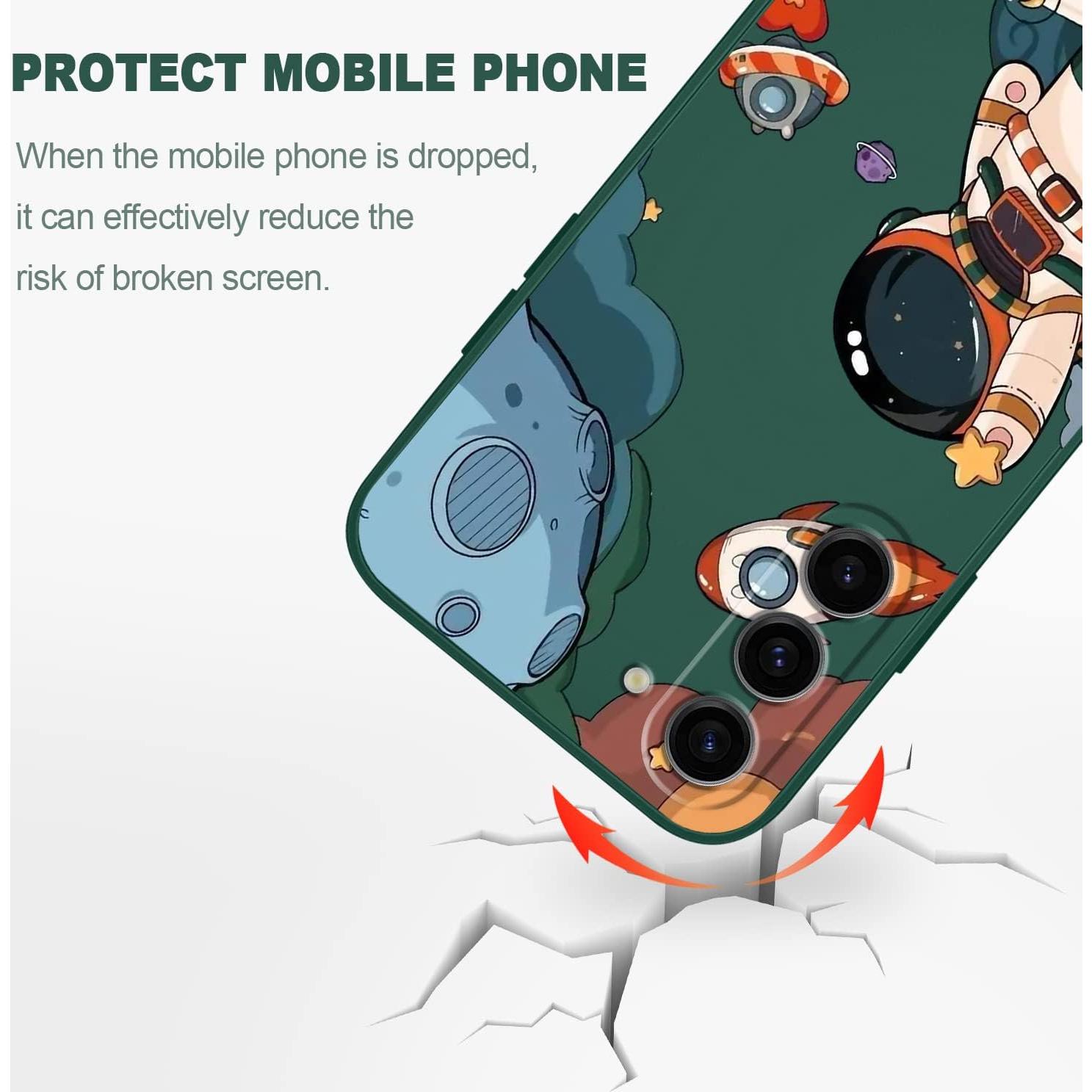 Funda Bumper LEECG para Samsung Galaxy S23 Plus - Astronauta Verde