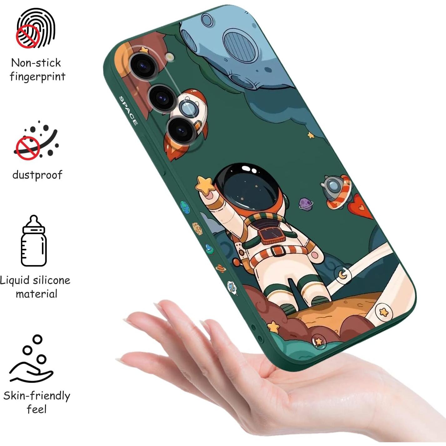 Funda Bumper LEECG para Samsung Galaxy S23 Plus - Astronauta Verde