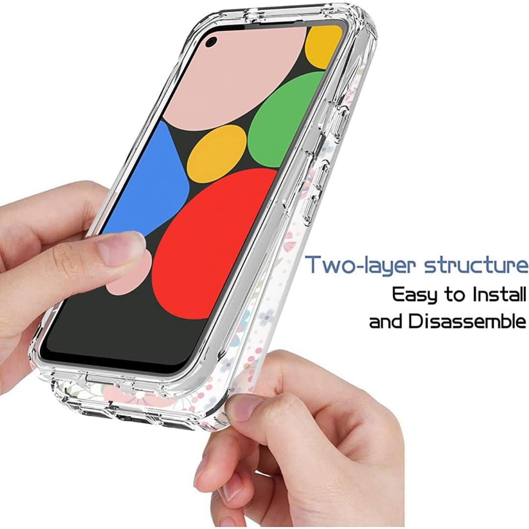 Funda Protectora Floral para Google Pixel 4A con Protector