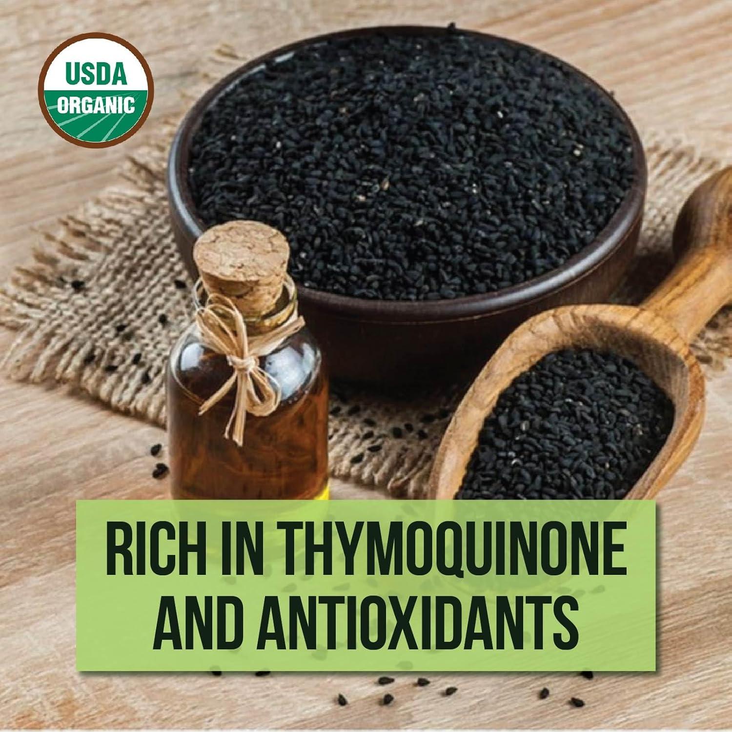 Aceite de Semilla de Comino Negro Orgánico 473 ml - 3% Timoquinona