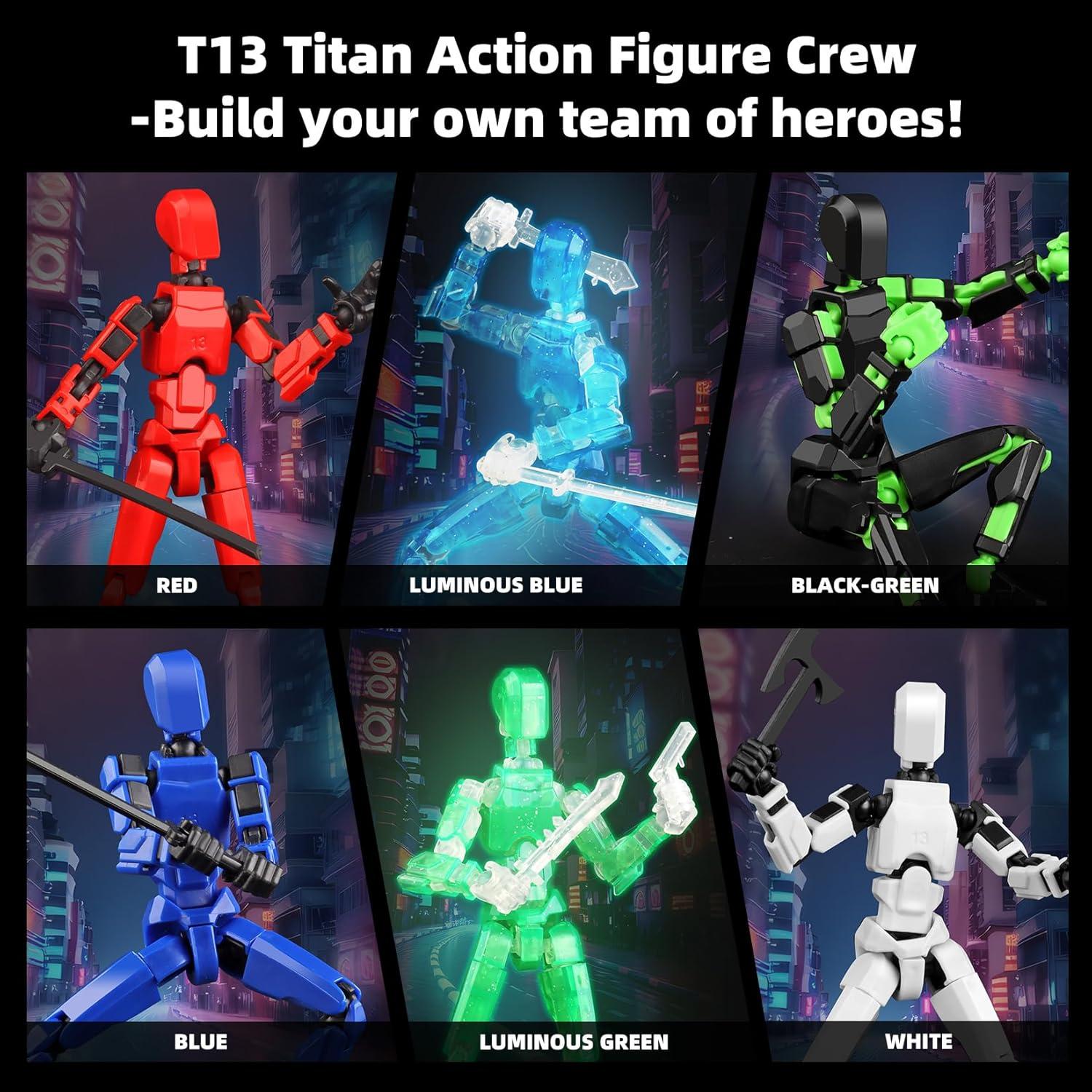 Conjunto de 6 Figuras de Acción T13 Bozobo Brillan en la Oscuridad