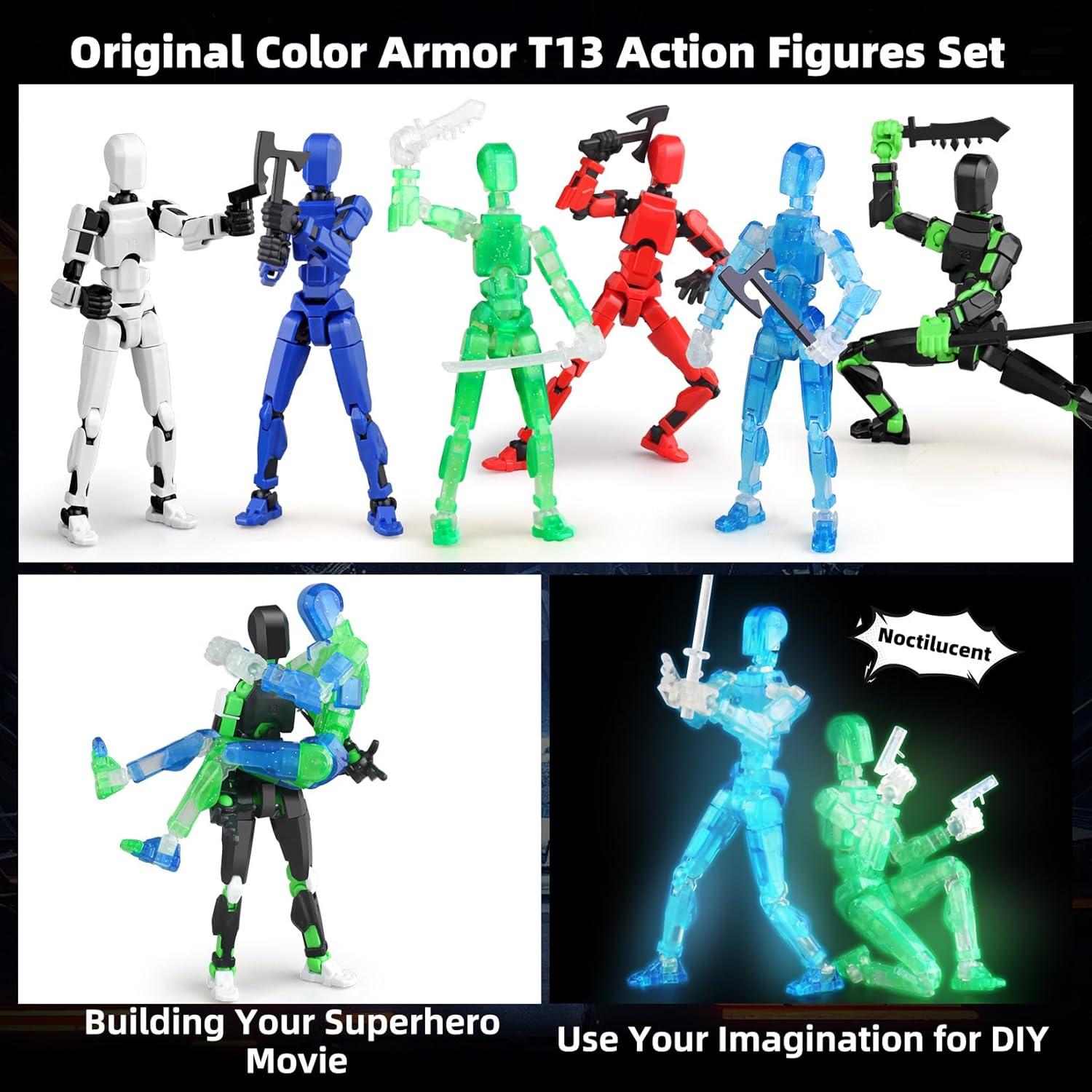 Conjunto de 6 Figuras de Acción T13 Bozobo Brillan en la Oscuridad