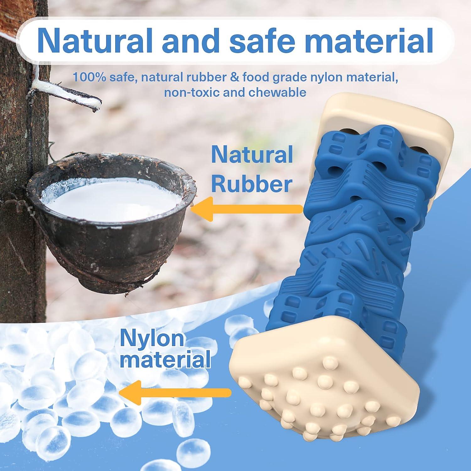 Juguete Indestructible para Perros PcEoTllar - Puzzle de Goma Azul