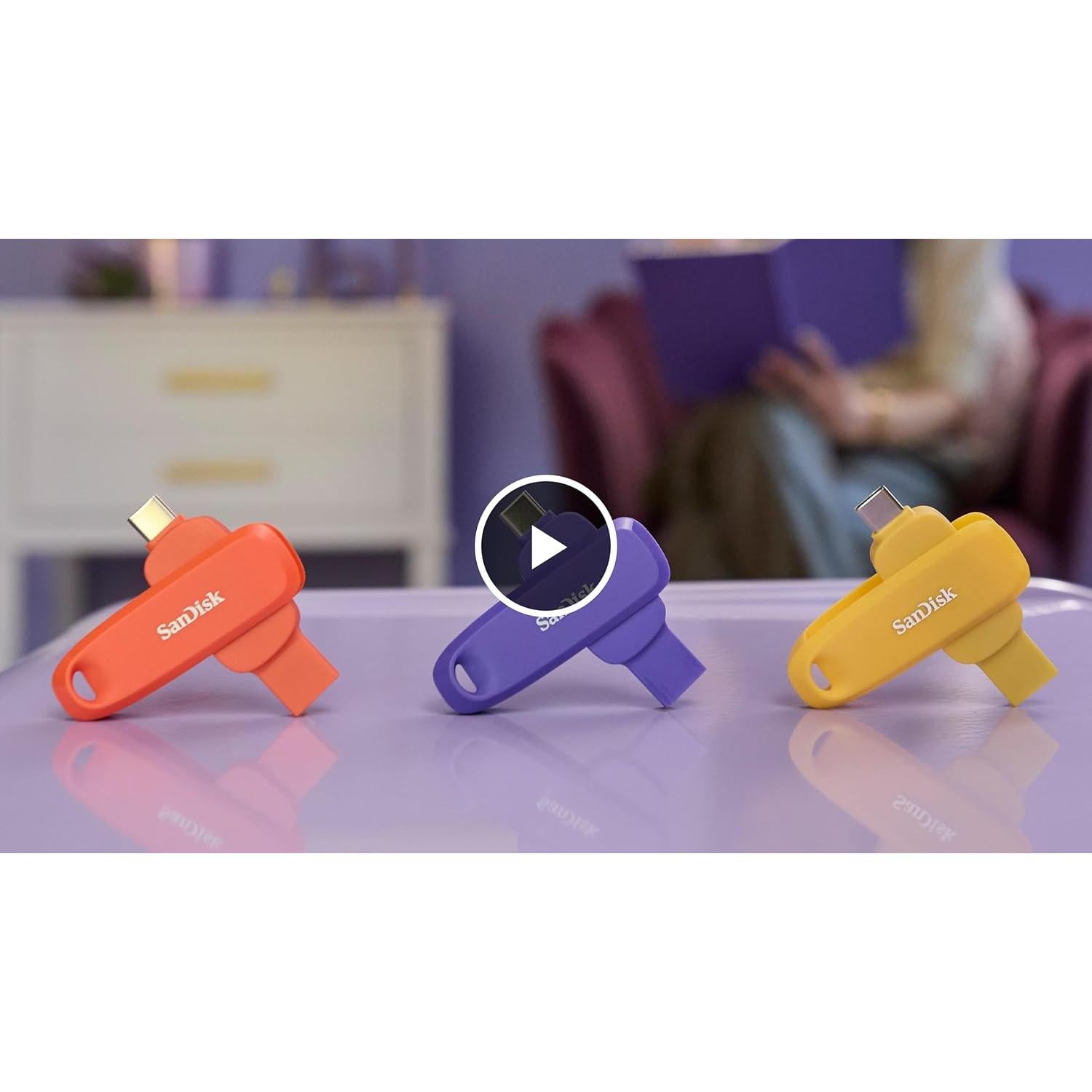 SanDisk 128GB Unidad USB 2-en-1 Tipo-C y Tipo-A