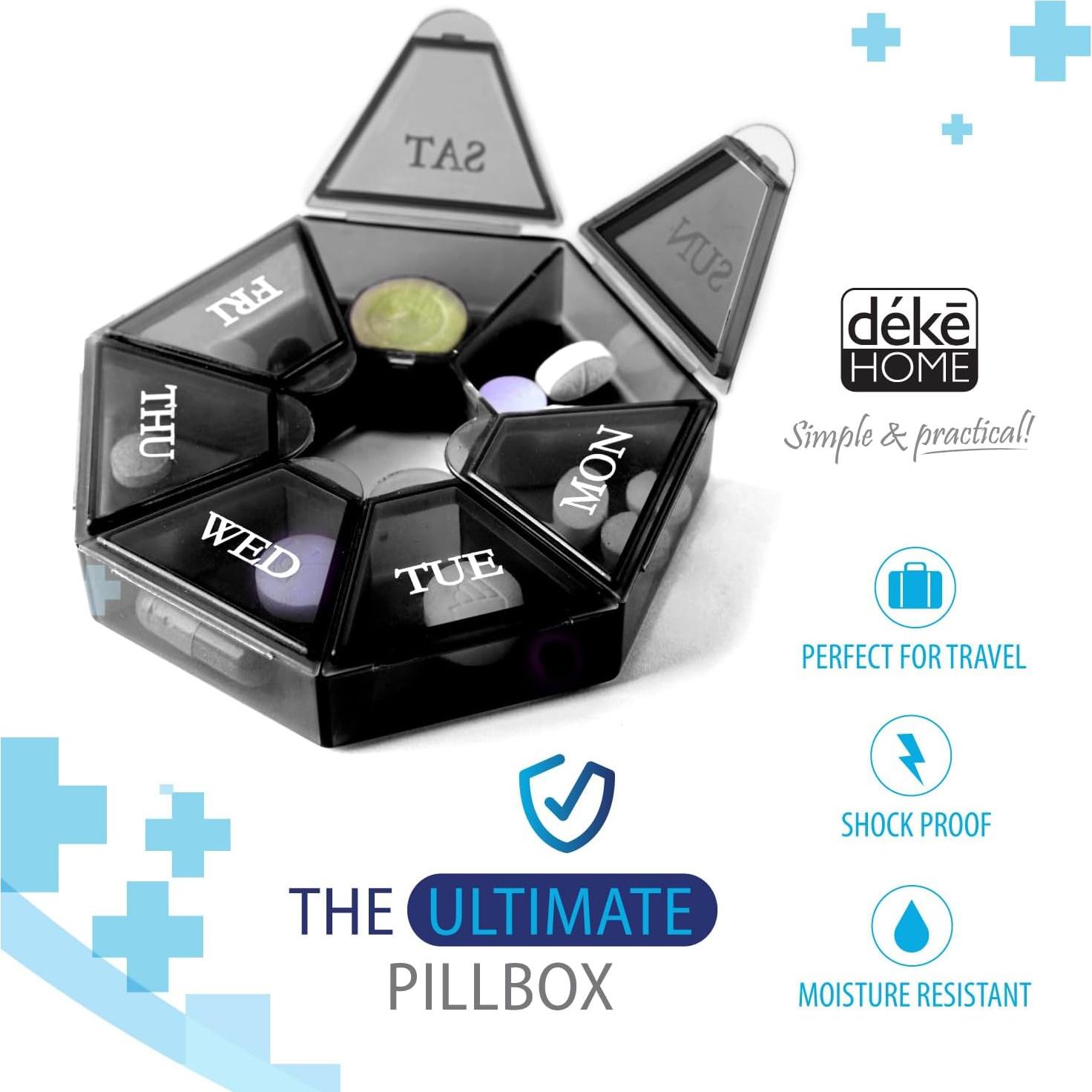 Organizador Semanal de Pastillas Deke Home Compacto 7 Días