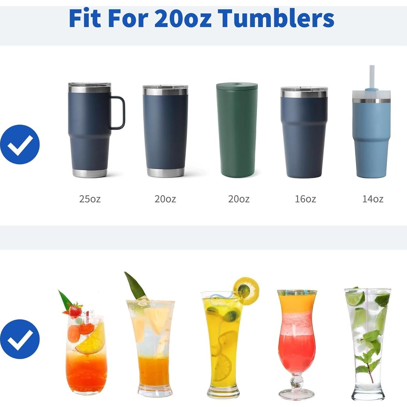 Popotes de Metal Diumepo 20 oz con Punta de Silicona - 5 Piezas